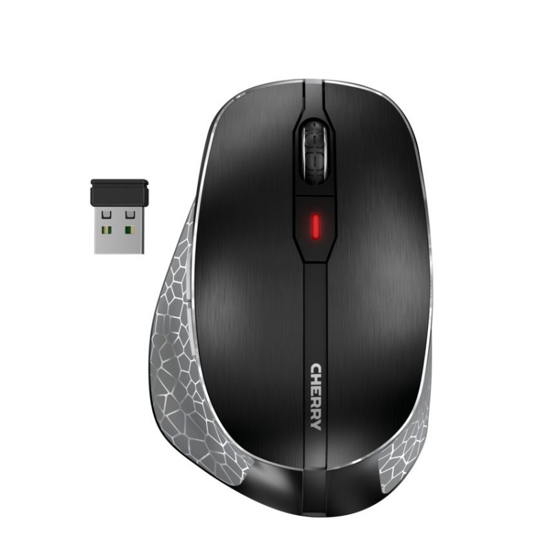 Cherry MW 8C ERGO - Maus - ergonomisch - optisch - 6 Tasten - kabellos - 2.4 GHz, Bluetooth 4.0 - kabelloser Empfanger (USB)